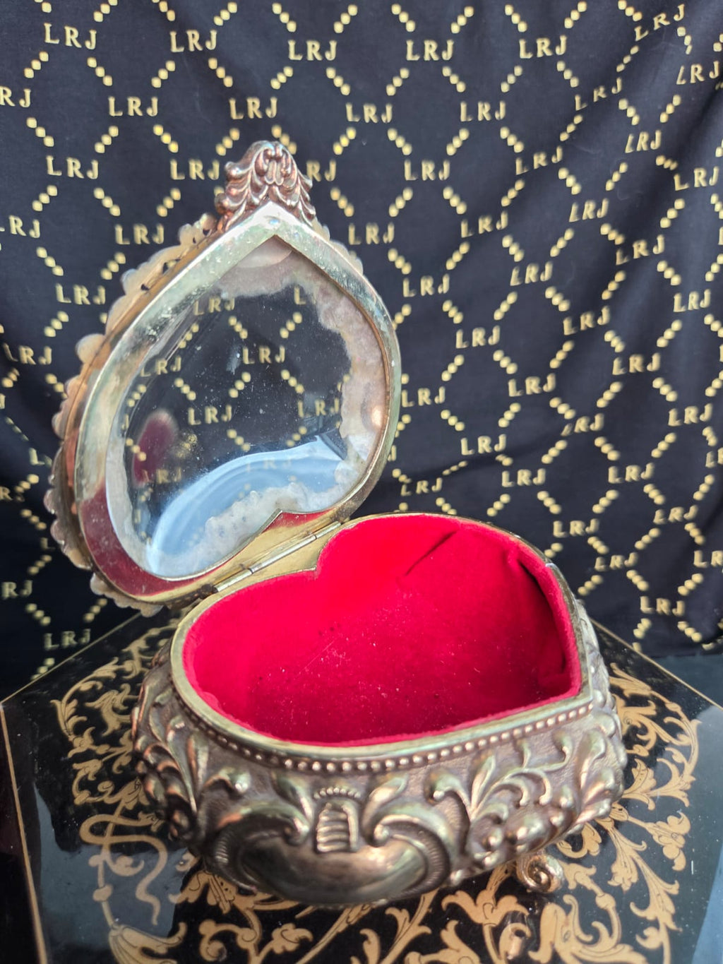 Antique Bubble Glass Jewelry Box