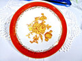 Limoges France trinket holder gold roses orange bands gold gilt covered Jar