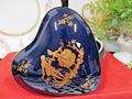 Limoges France cobalt blue heart shape trinket holder courting couple love story
