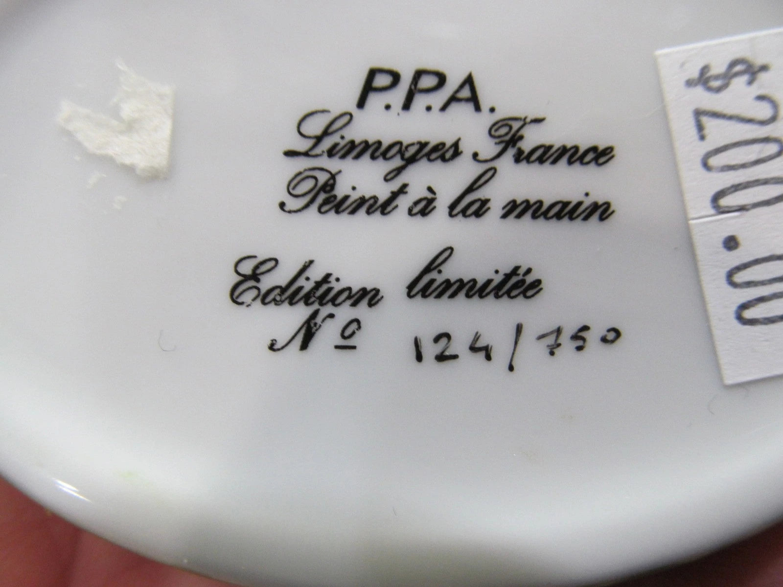Limoges France Peint Main Bassett hound dog trinket box Jewelry holder