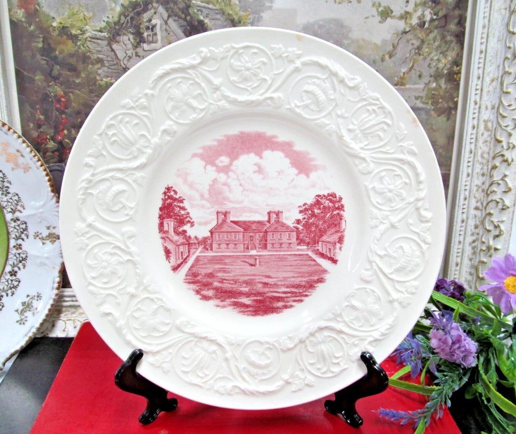 Vintage Wedgwood Pink Queensware 8 Dinner Plate Stratford Hall Robert E Lee