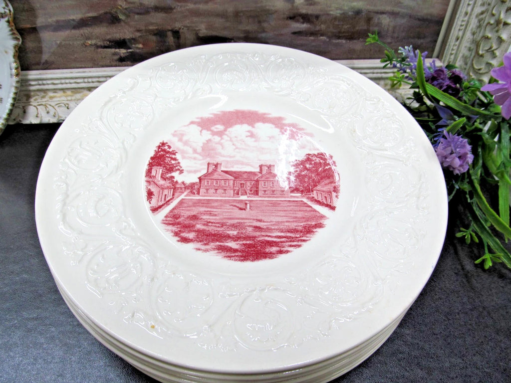 Vintage Wedgwood Pink Queensware 8 Dinner Plate Stratford Hall Robert E Lee
