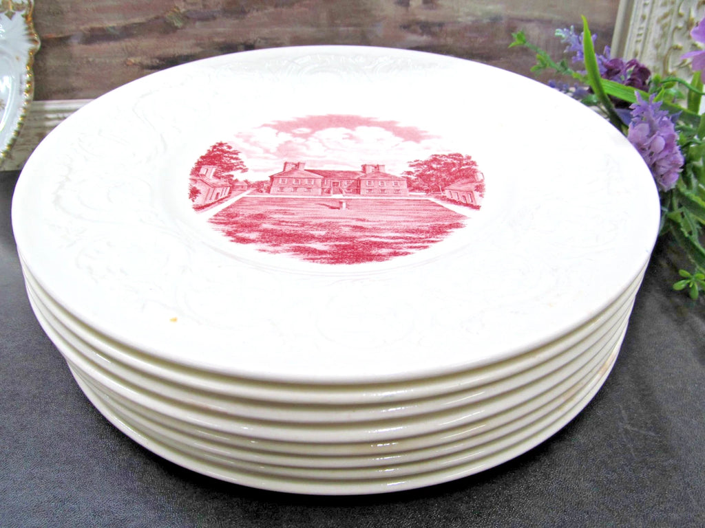 Vintage Wedgwood Pink Queensware 8 Dinner Plate Stratford Hall Robert E Lee