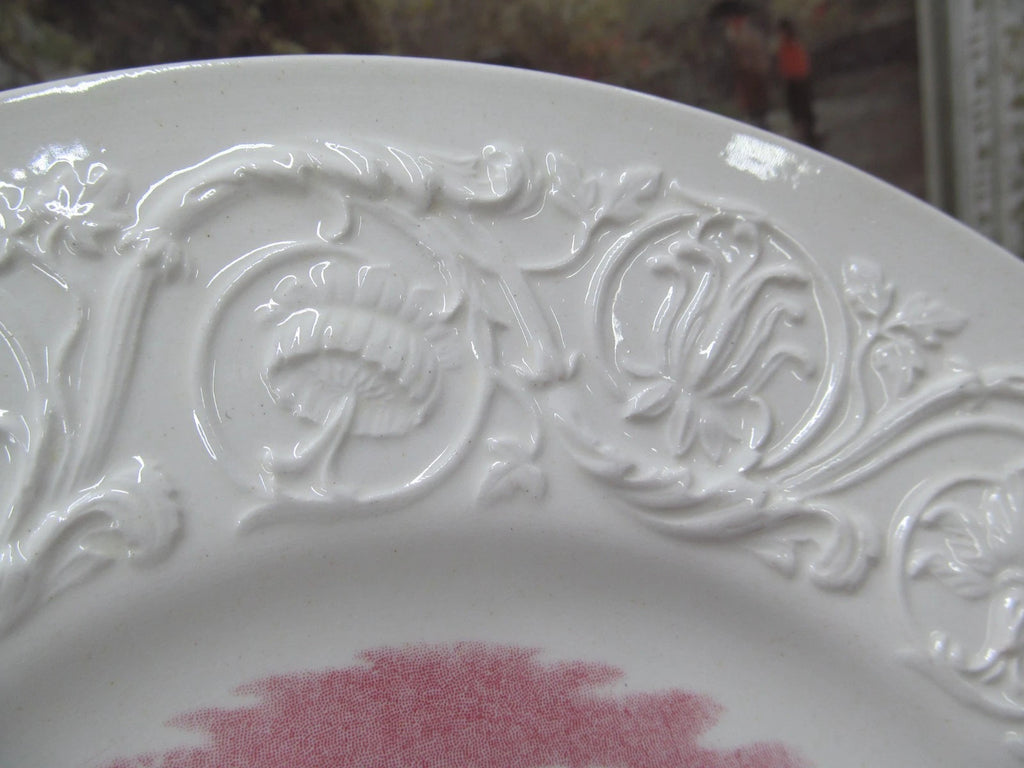 Vintage Wedgwood Pink Queensware 8 Dinner Plate Stratford Hall Robert E Lee