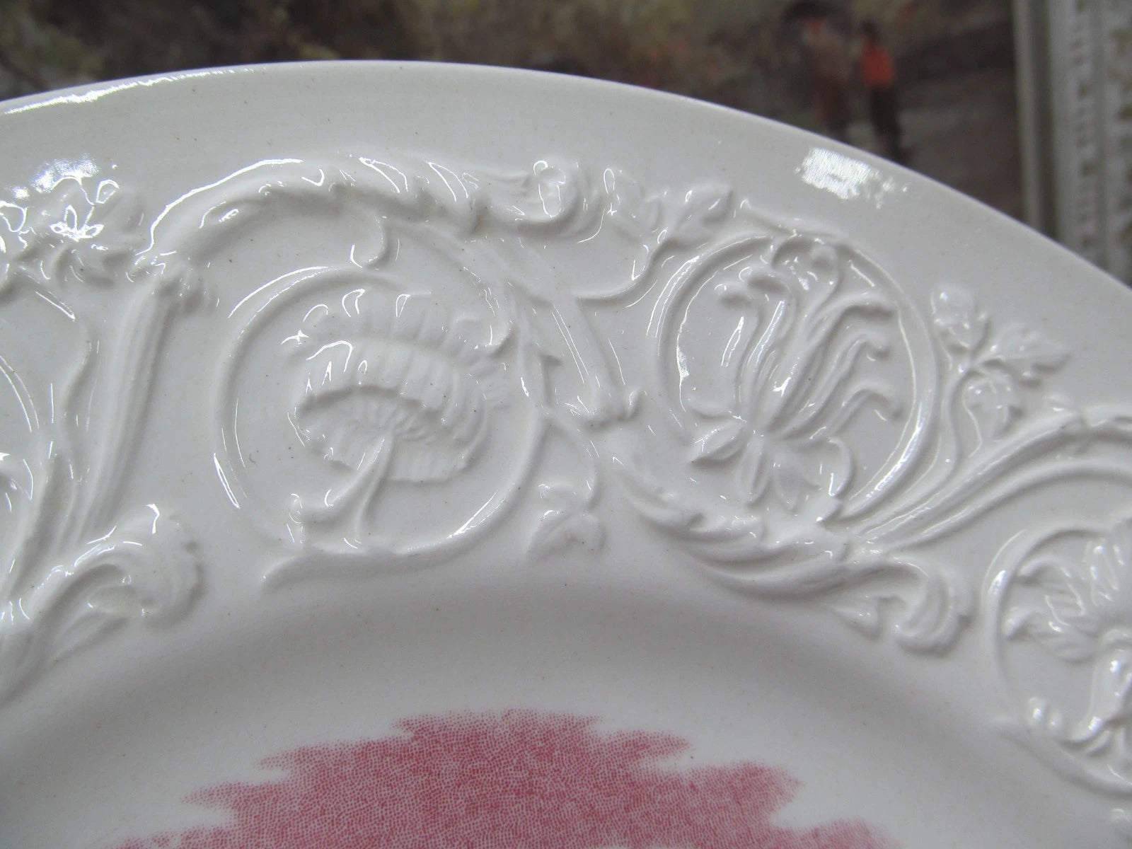 Vintage Wedgwood Pink Queensware 8 Dinner Plate Stratford Hall Robert E Lee