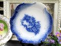 Wheeling La Belle flow blue Verus pattern plate bowl 1900s embossed floral