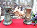 ROSEVILLE BLUE MAGNOLIA Double Vase #186 pottery USA
