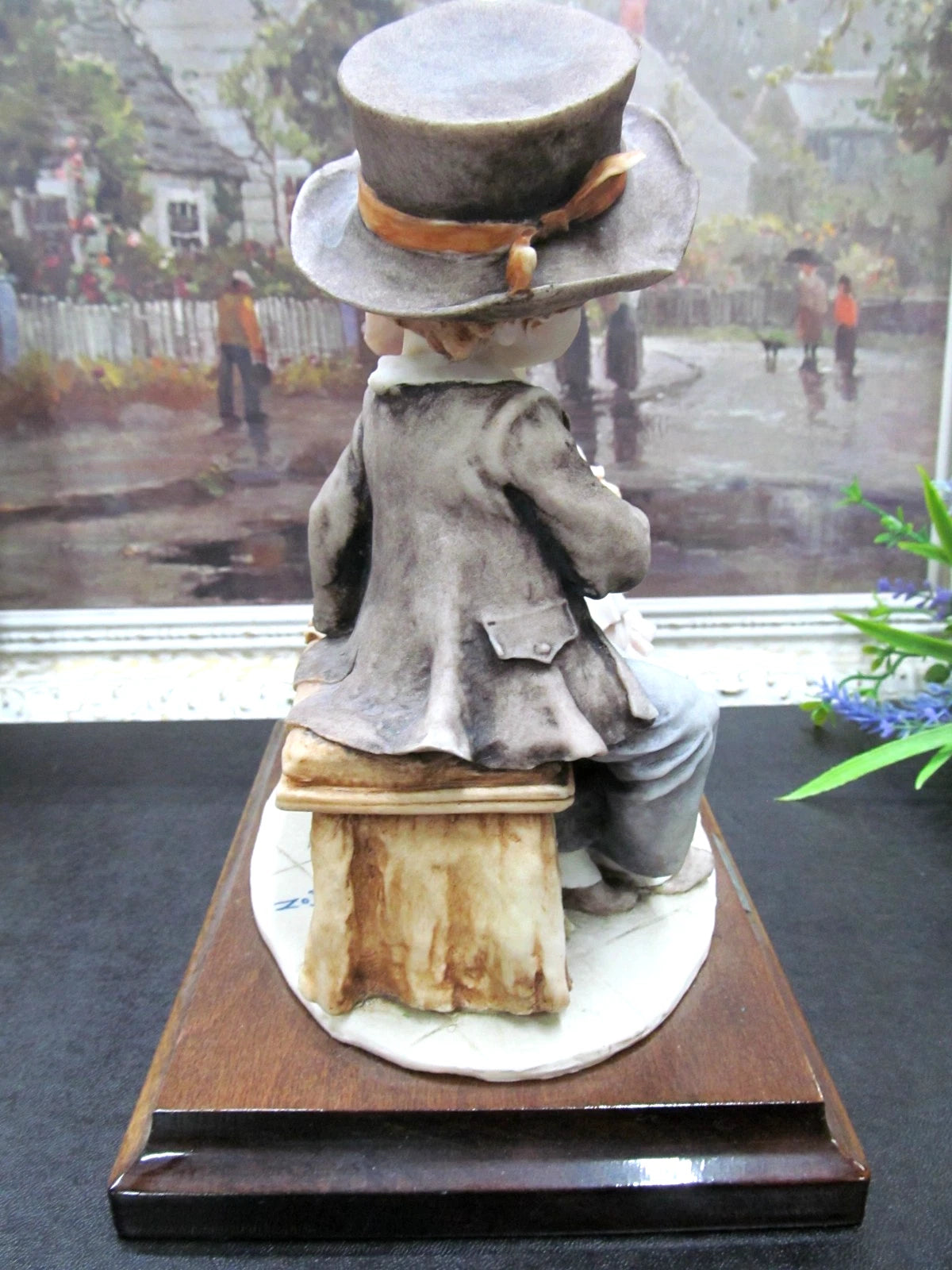Vintage Giuseppe Armani Couple Tea Time on a bench Figurine Italy signed