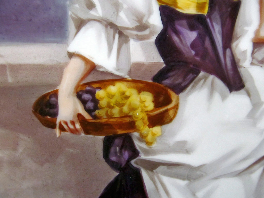 UNMARKED LIMOGES FRANCE ARTIST SIGNED DULUIC CHARGER 13 PAINTED COURTING COUPLE