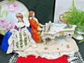 Antique Dresden German Victorian Piano Musical 13" Figurine courting couple love